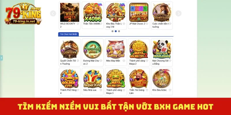 Tìm kiếm niềm vui bất tận với BXH game HOT