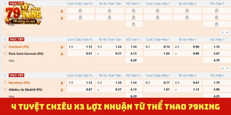 4 tuyệt chiêu x3 lợi nhuận từ thể thao 79King
